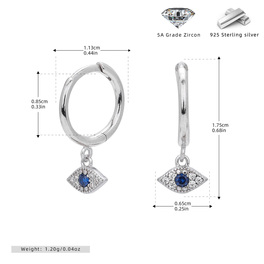 Damen Ohrhänger mit schützendem Augenmotiv aus hochwertigem 925 Sterling Silber Shop Nory