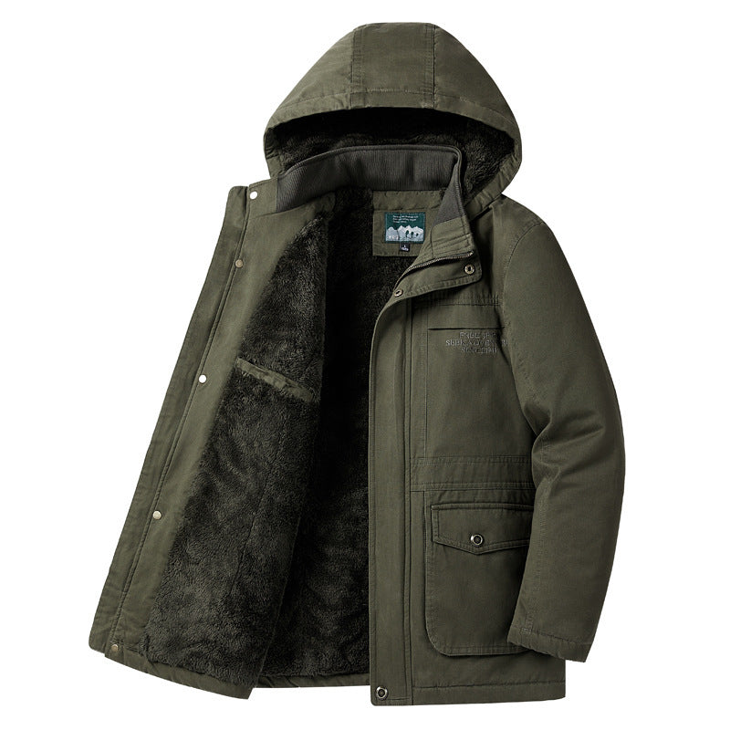 Herren Wattierte Winterparka mit Teddyfutter, Kapuze und robustem Canvas Shop Nory