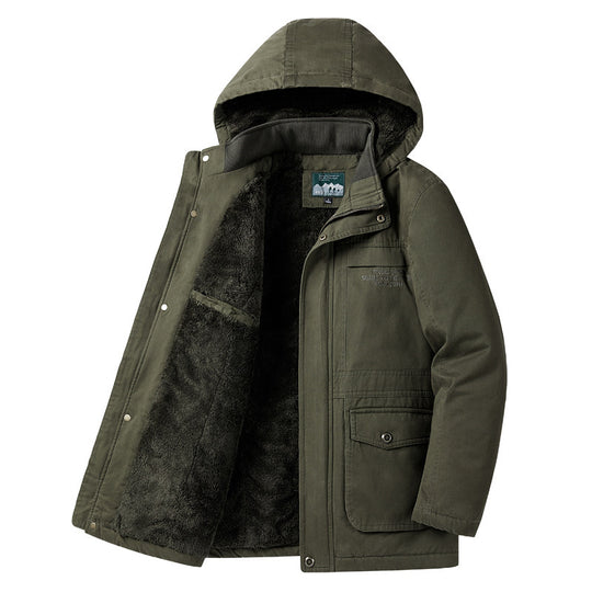 Herren Wattierte Winterparka mit Teddyfutter, Kapuze und robustem Canvas Shop Nory