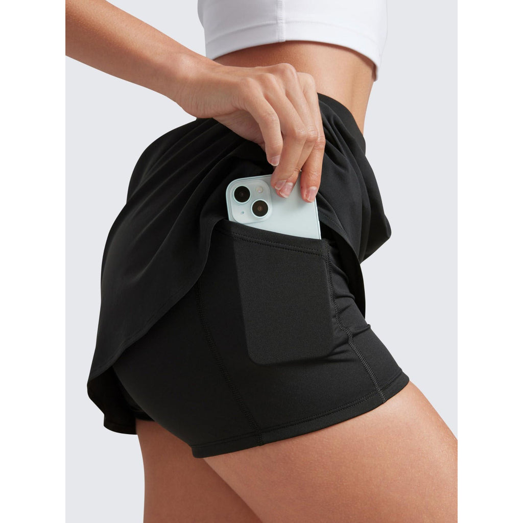 Damen Sportrock mit hohem elastischen Bund und seitlichen Taschen Shopnory