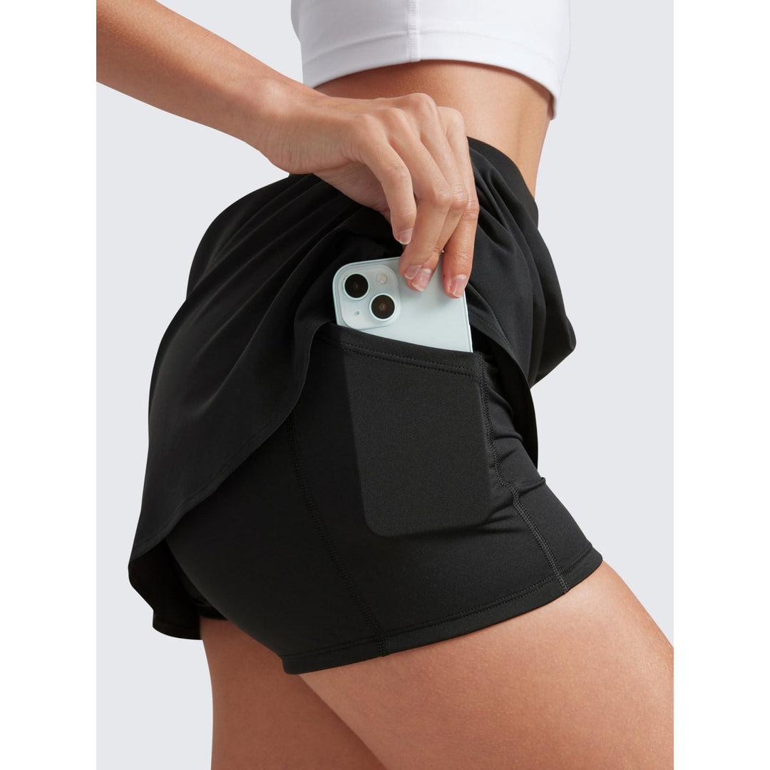 Damen Sportrock mit hohem elastischen Bund und seitlichen Taschen Shopnory