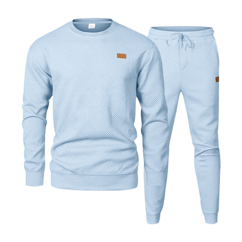 Herren nan strukturiertes Baumwoll-Jogginganzug-Set mit regulärer Passform, elastischem Bund und Kordel Shop Nory