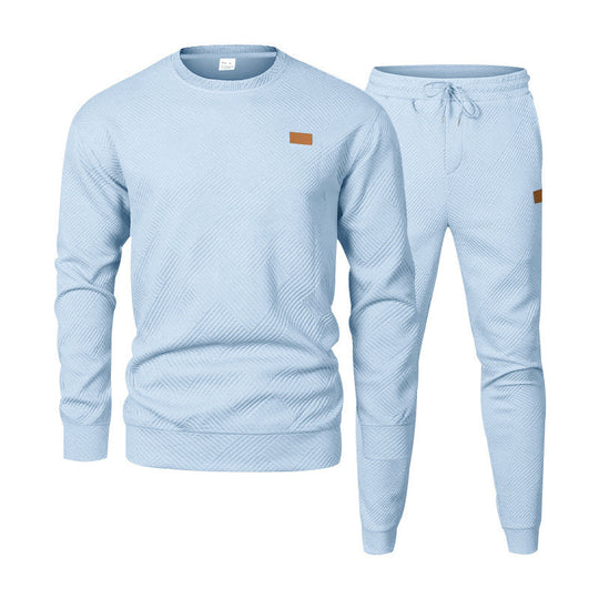 Herren nan strukturiertes Baumwoll-Jogginganzug-Set mit regulärer Passform, elastischem Bund und Kordel Shop Nory