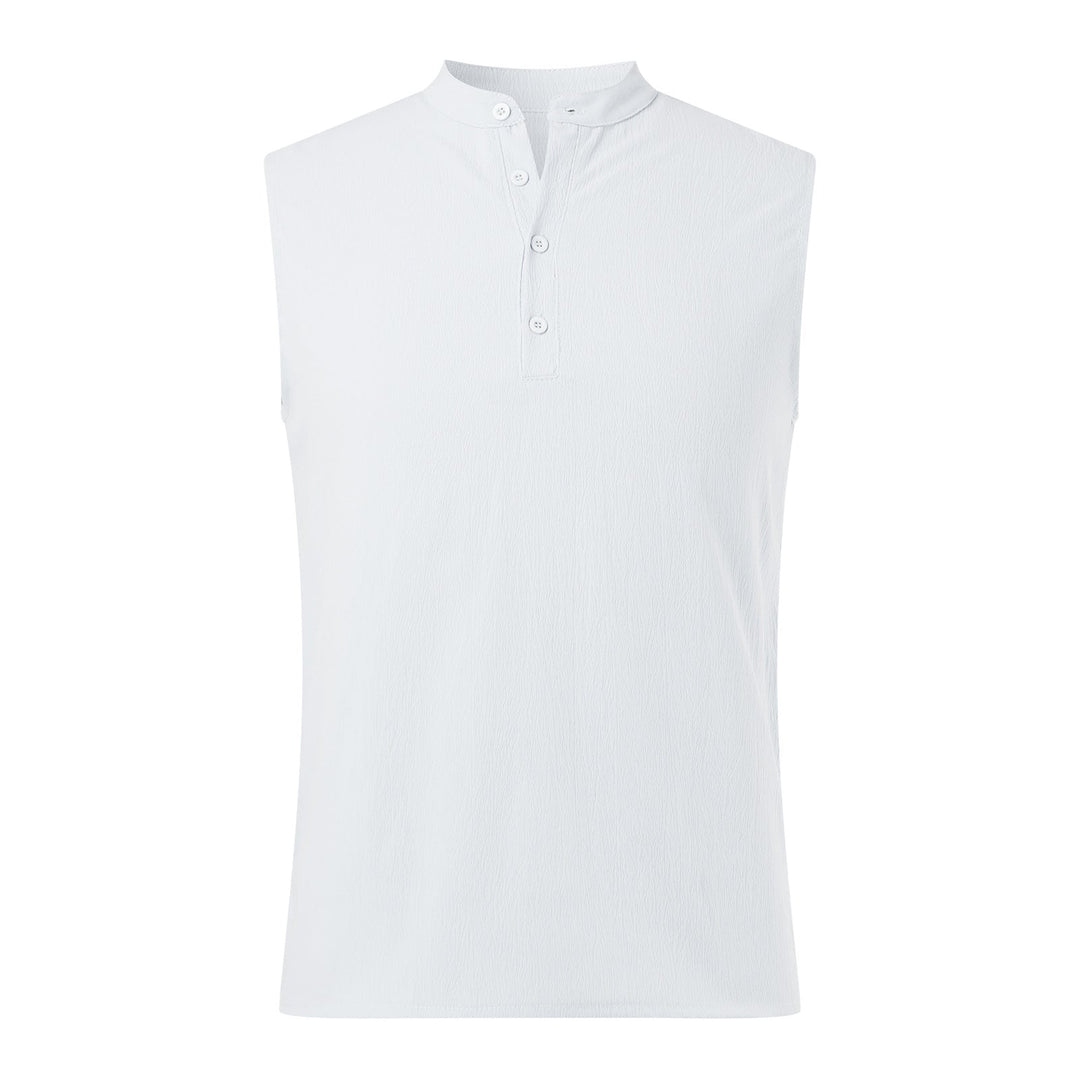 Herren Ärmelloses Henley-Shirt aus atmungsaktivem und leichtem Material