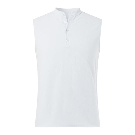 Herren Ärmelloses Henley-Shirt aus atmungsaktivem und leichtem Material