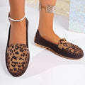 Damen Mokassin-Schuhe mit Leopardenmuster und exklusiven Verzierungen Shopnory