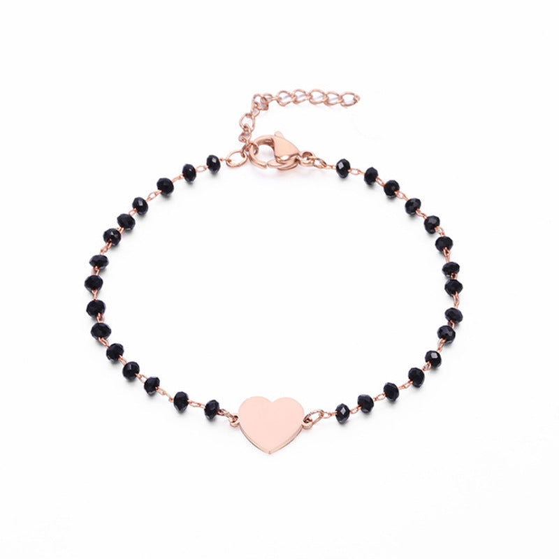 Damen zartes Armband mit Herzen und funkelnden Perlen Shop Nory