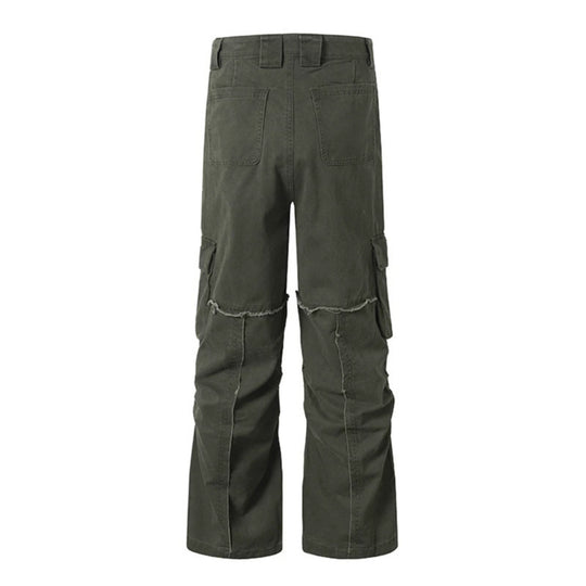 Damen Weite Cargo-Culotte-Hose mit hoher Taille, Multi‑Taschen und sichtbaren Nahtdetails Shop Nory