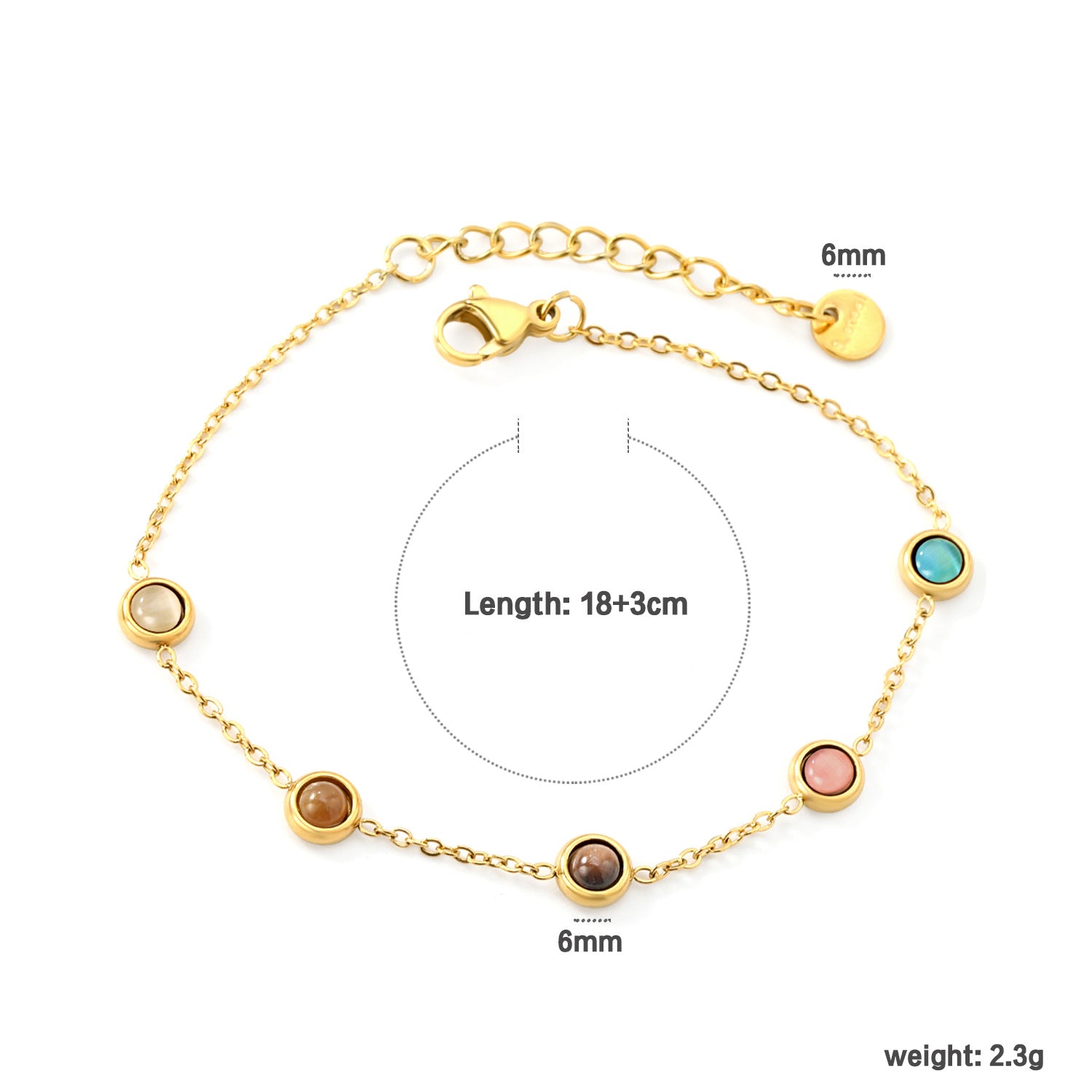 Damen Armband mit eleganten, eingefassten Edelsteinen Shop Nory