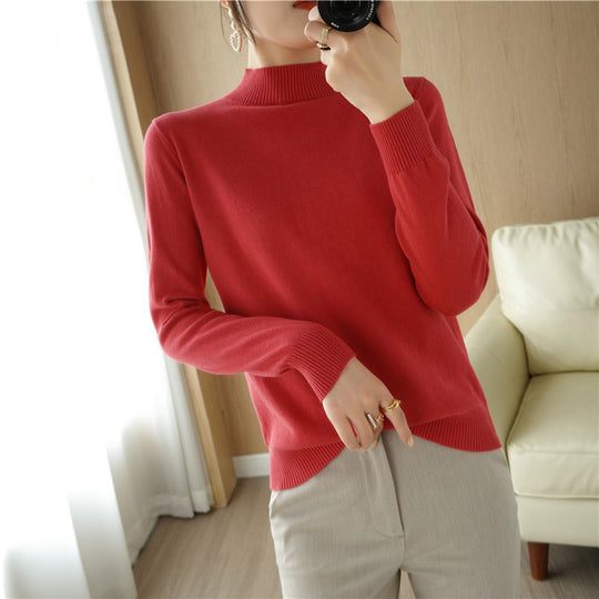 Damen Leichter Kurzgeschnittener Stehkragenpullover aus Feinstrick mit verlängerten Rippbündchen Shop Nory