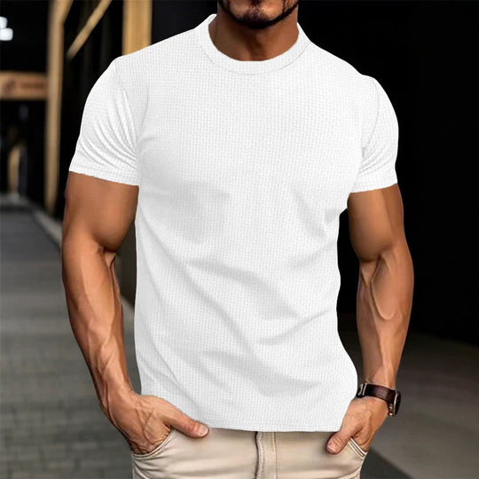 Herren Strukturiertes Kurzarm-T-Shirt aus Feinstrick Shop Nory