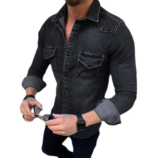 Herren Denim Hemd mit modernem Schnitt und praktischen Brusttaschen