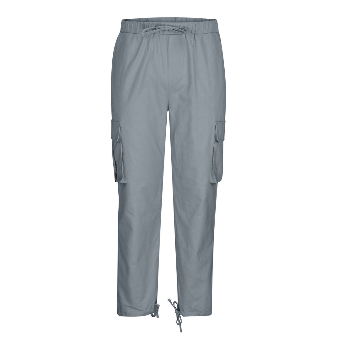 Damen nan lässige Cargo-Hose mit elastischem Kordelzugbund, Klappentaschen und verstellbaren Knöchelschnüren Shop Nory