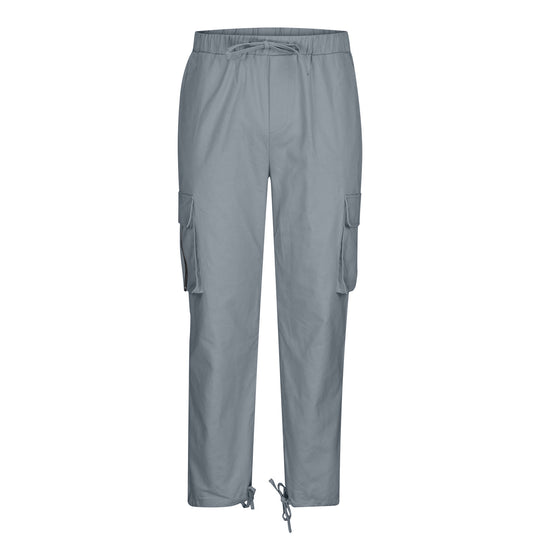 Damen nan lässige Cargo-Hose mit elastischem Kordelzugbund, Klappentaschen und verstellbaren Knöchelschnüren Shop Nory