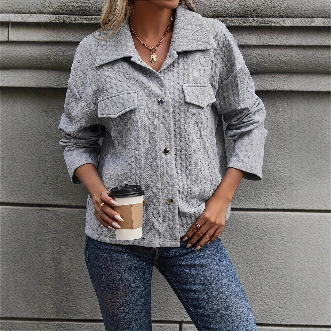 Damen Strukturierte Stepp-Hemdjacke mit Pattentaschen Shop Nory