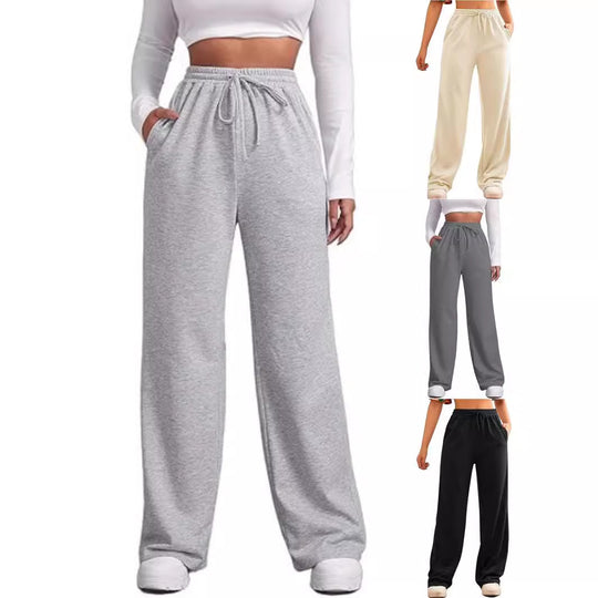 Damen nan fließende Relax-Palazzohose mit hohem Komfortbund, Kordelzug und seitlichen Einschubtaschen Shop Nory