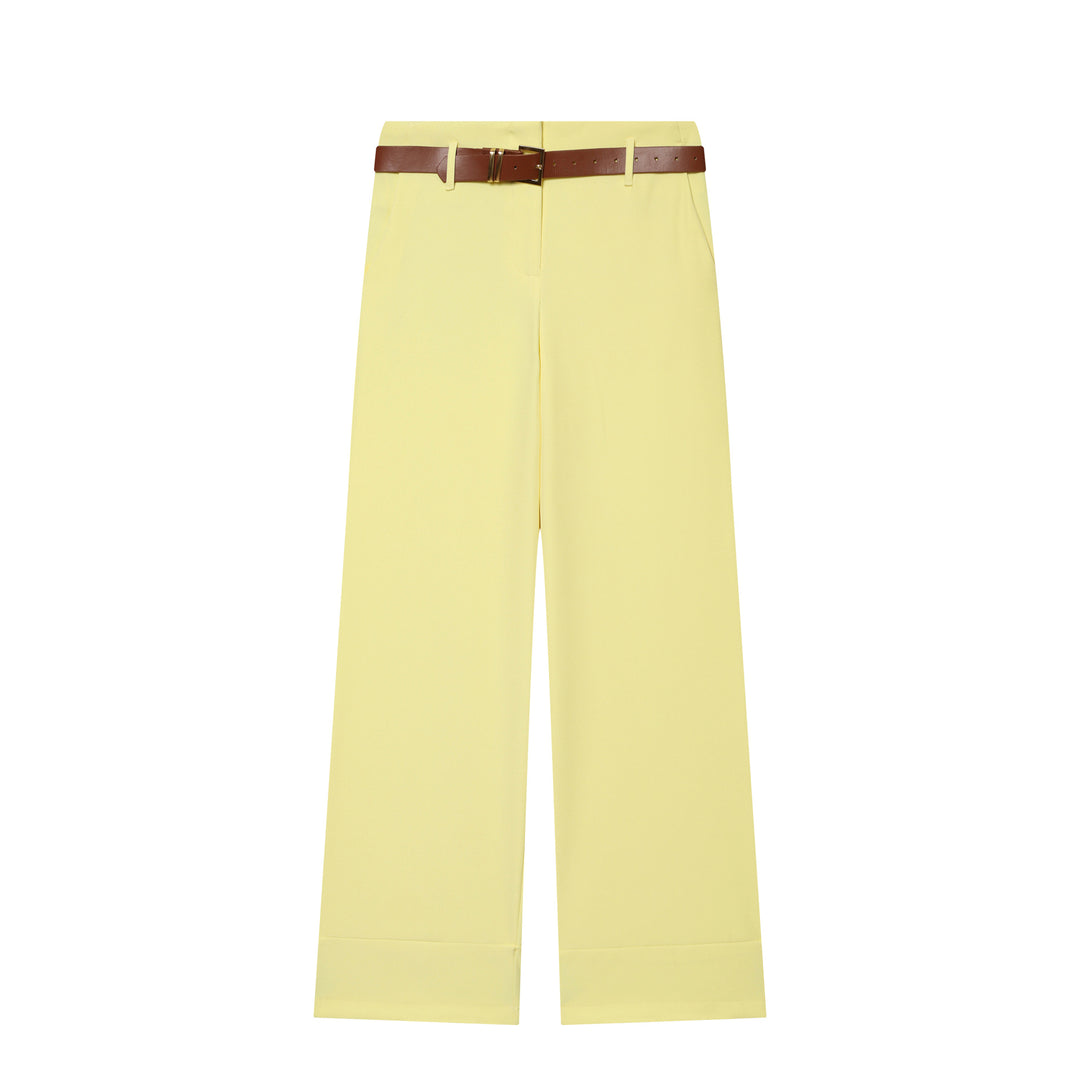 Damen Hochtaillierte Wide‑Leg‑Hose mit Bügelfalte, Gürtelschlaufen und verdeckter Knopfleiste Shop Nory