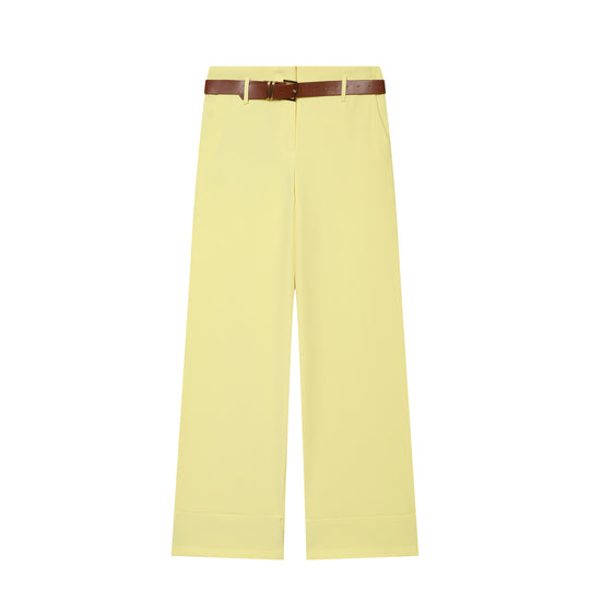 Damen Hochtaillierte Wide‑Leg‑Hose mit Bügelfalte, Gürtelschlaufen und verdeckter Knopfleiste Shop Nory