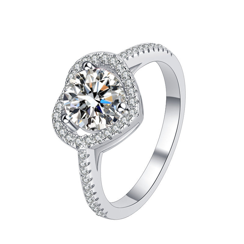Damen zierlicher Verlobungsring mit funkelndem Herzdesign und glitzerndem Zirkonia Shop Nory