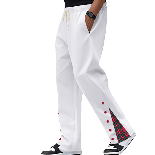 Herren nan lockere Jogginghose mit Tunnelzugbund, Druckknopf-Seitenschlitzen und kariertem Innenfutter Shop Nory