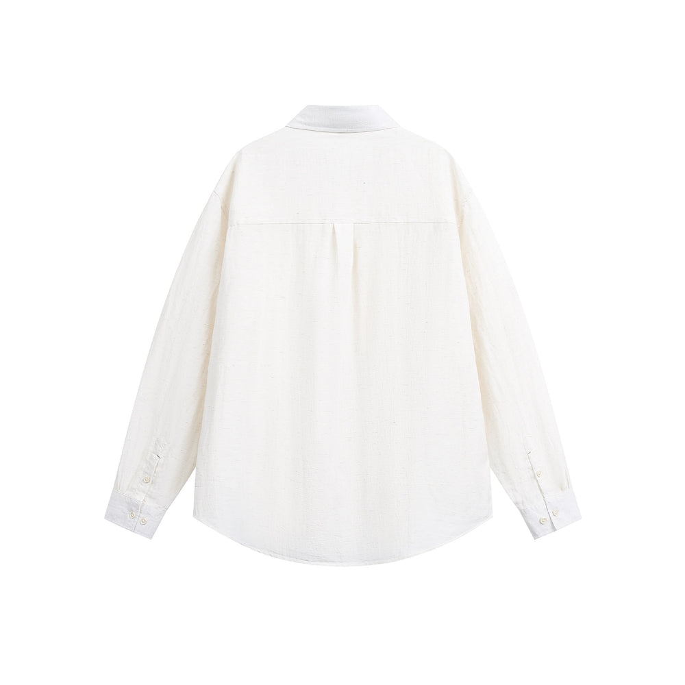 Unisex Oversize‑Hemdjacke aus leichter Leinenmischung mit Kentkragen und aufgesetzter Brusttasche Shop Nory