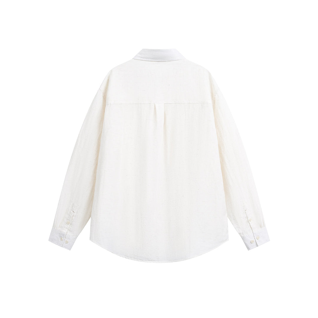 Unisex Oversize‑Hemdjacke aus leichter Leinenmischung mit Kentkragen und aufgesetzter Brusttasche Shop Nory
