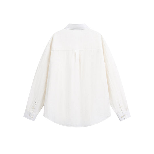 Unisex Oversize‑Hemdjacke aus leichter Leinenmischung mit Kentkragen und aufgesetzter Brusttasche Shop Nory
