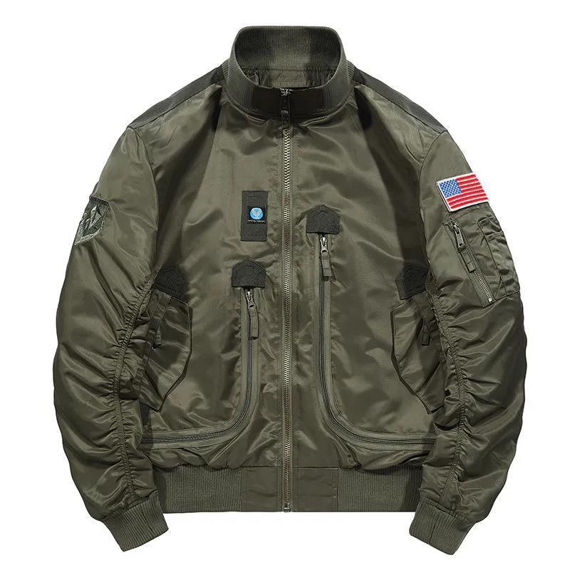 Herren Flieger-Bomberjacke mit Utility-Taschen, Ärmeltasche und geripptem Saum Shop Nory