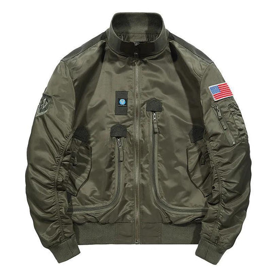 Herren Flieger-Bomberjacke mit Utility-Taschen, Ärmeltasche und geripptem Saum Shop Nory