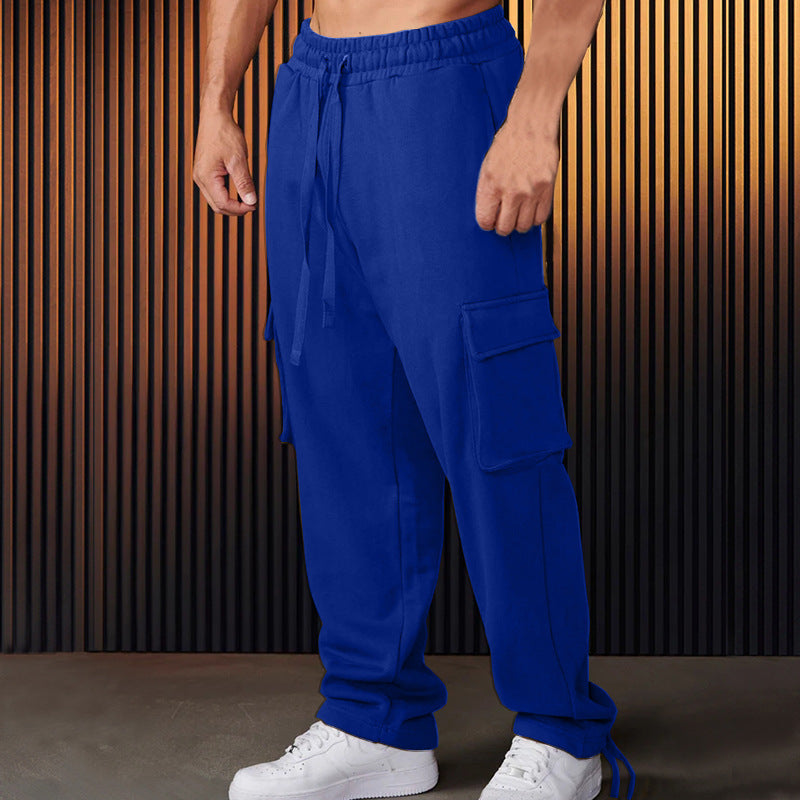Herren entspannte Cargo-Hose mit praktischem Taschen-Design und elastischem Bund