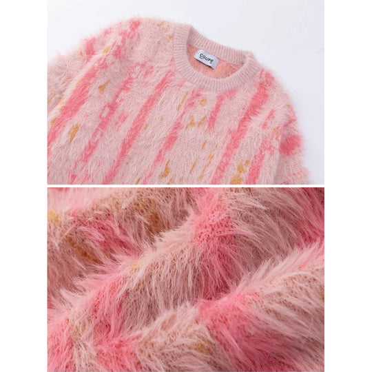Damen Modischer Pullover mit Trendigem Pelzdesign Shop Nory