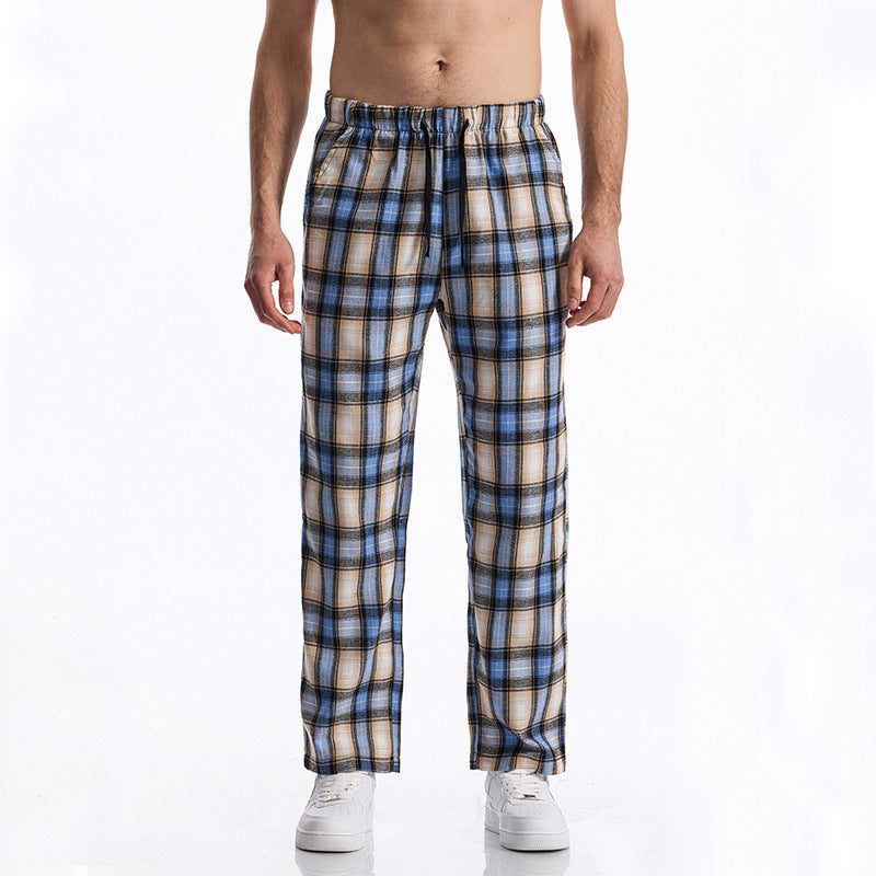 Herren bequeme Freizeithose mit Karomuster