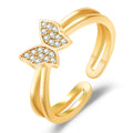 Damenring mit filigranem Schmetterlingsdesign und funkelnden Zirkonia Shop Nory
