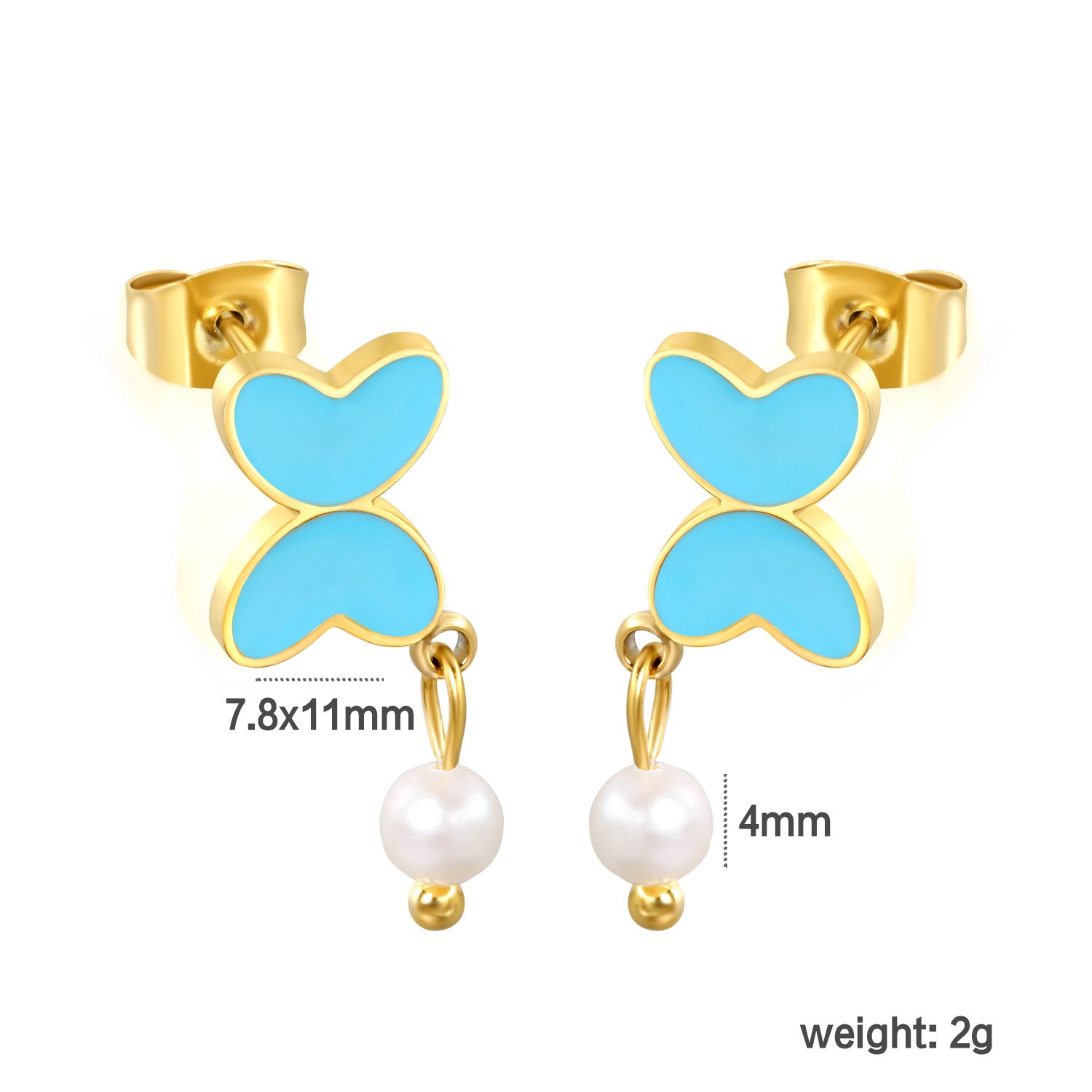 Damen Ohrringe mit modernen Herz-Akzenten und Perlenschmuck Shop Nory