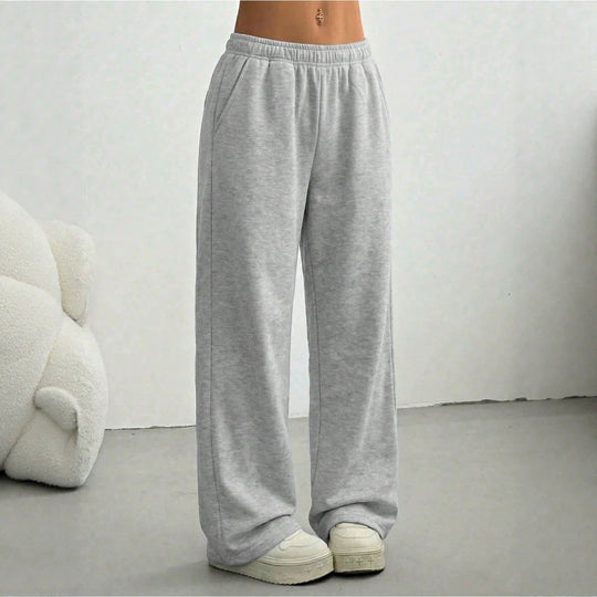 Damen nan weite Loungehose mit elastischem Bund, seitlichen Eingrifftaschen und fließendem Bein Shop Nory