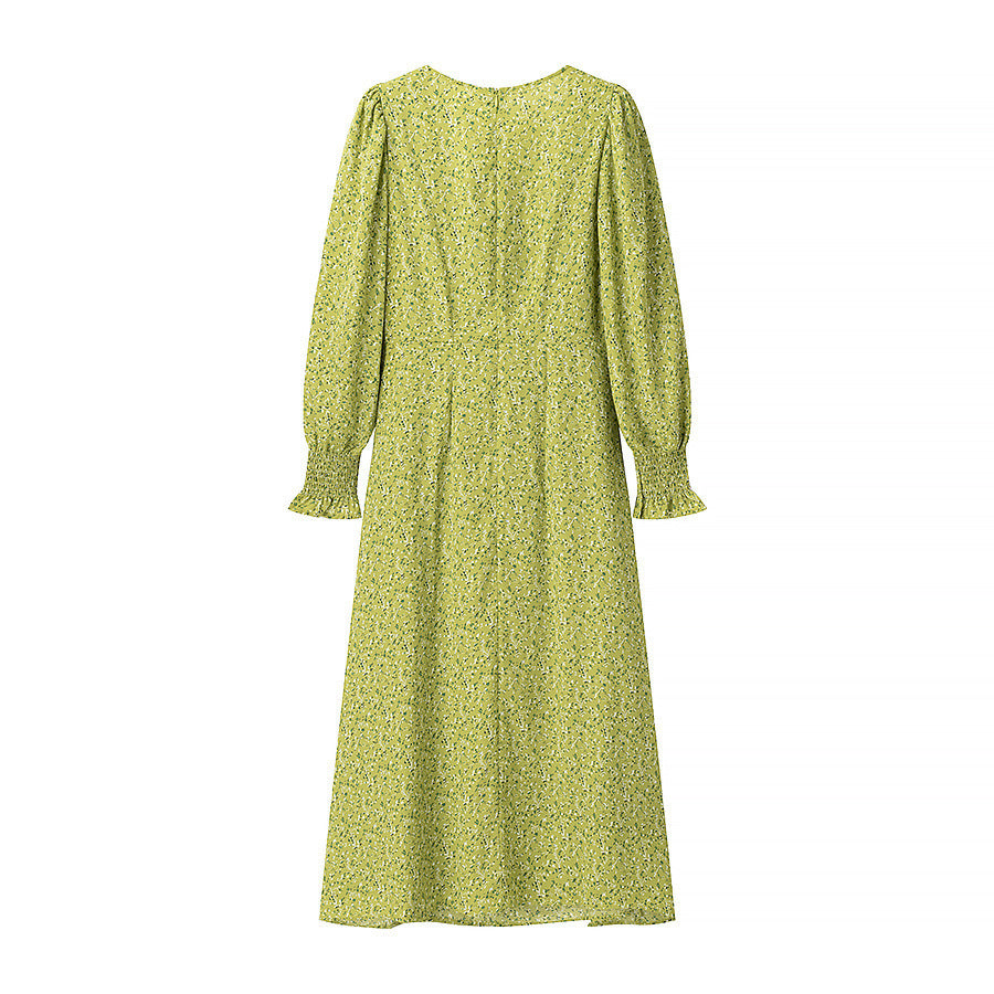 Damen Midikleid mit Herzausschnitt, gerafften Ballonärmeln und A‑Linien‑Silhouette Shop Nory