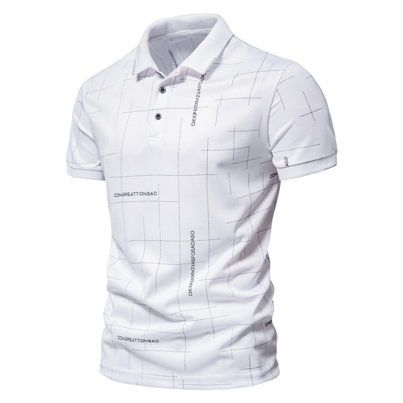 Herren Poloshirt mit modernem grafischen Druck und atmungsaktiver Funktion