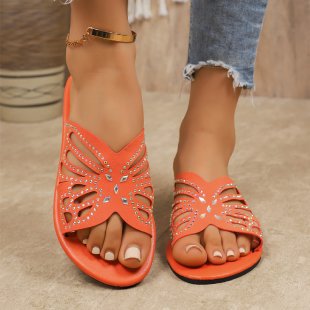 Damen Elegante Riemchen-Sandalen mit floralem Cut-Out-Design