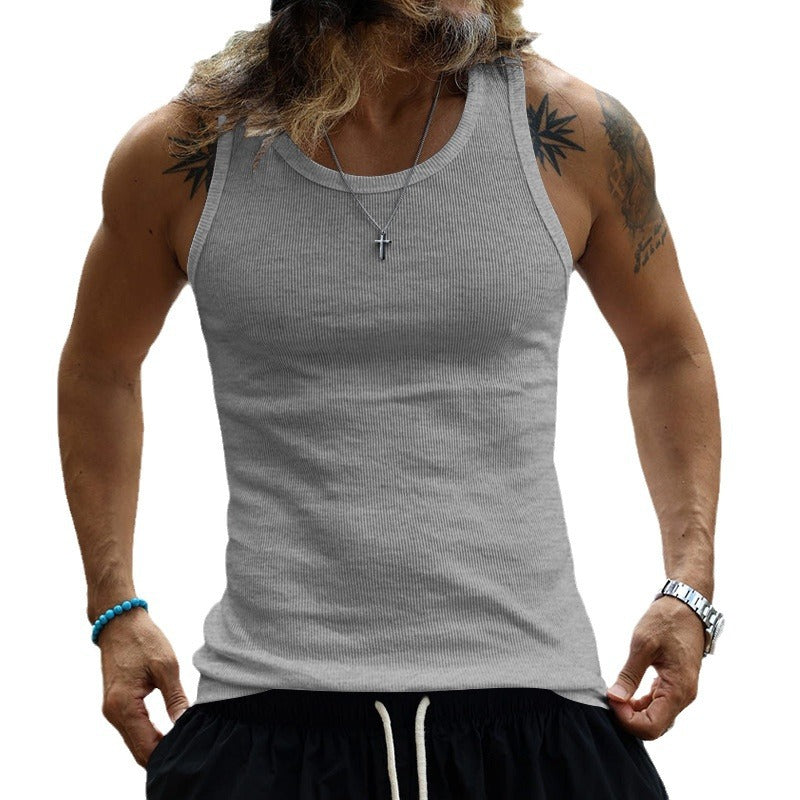 Herren Muskelshirt mit atmungsaktivem Rippenstrick