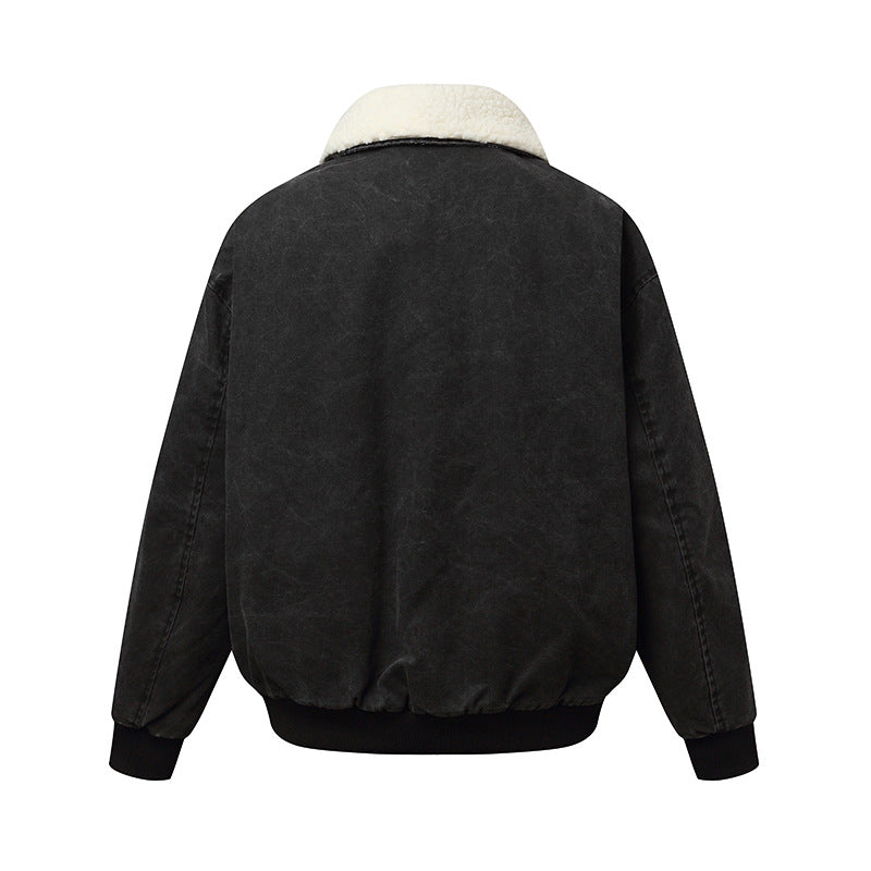 Unisex Wattierte Boxy-Bomberjacke mit Teddykragen Shop Nory