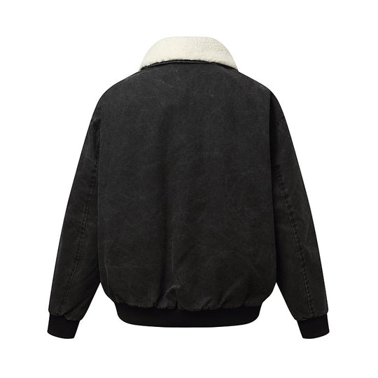 Unisex Wattierte Boxy-Bomberjacke mit Teddykragen Shop Nory