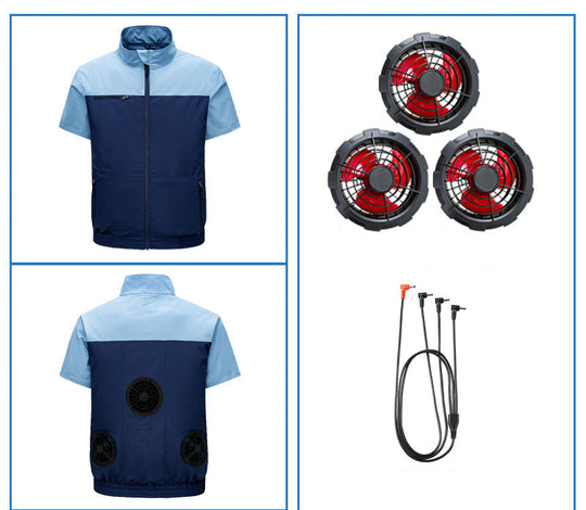 Unisex nan Niederspannungs Lüfter-Set für Kühljacken mit drei kompakten Ventilatoren und Y-Anschluss Shopnory