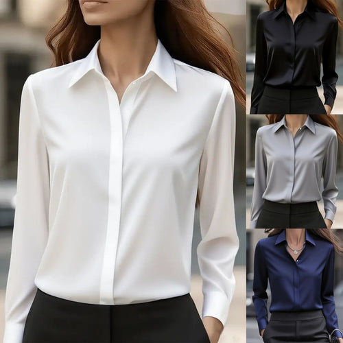Damen Elegante satiniert Bluse Shop Nory