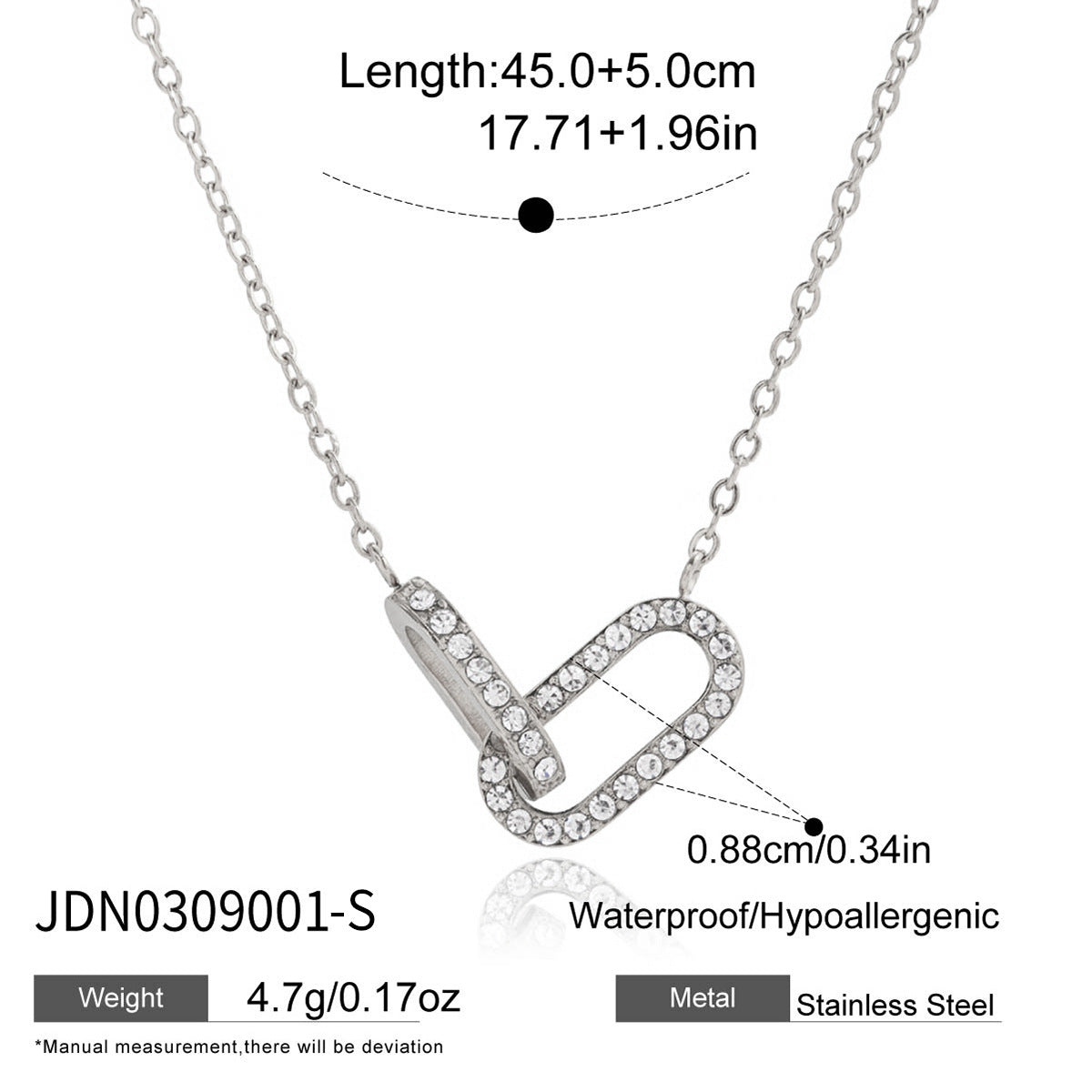 Damen Halskette mit funkelndem Zirkonia-Anhänger und verstellbarem Edelstahlverschluss Shop Nory