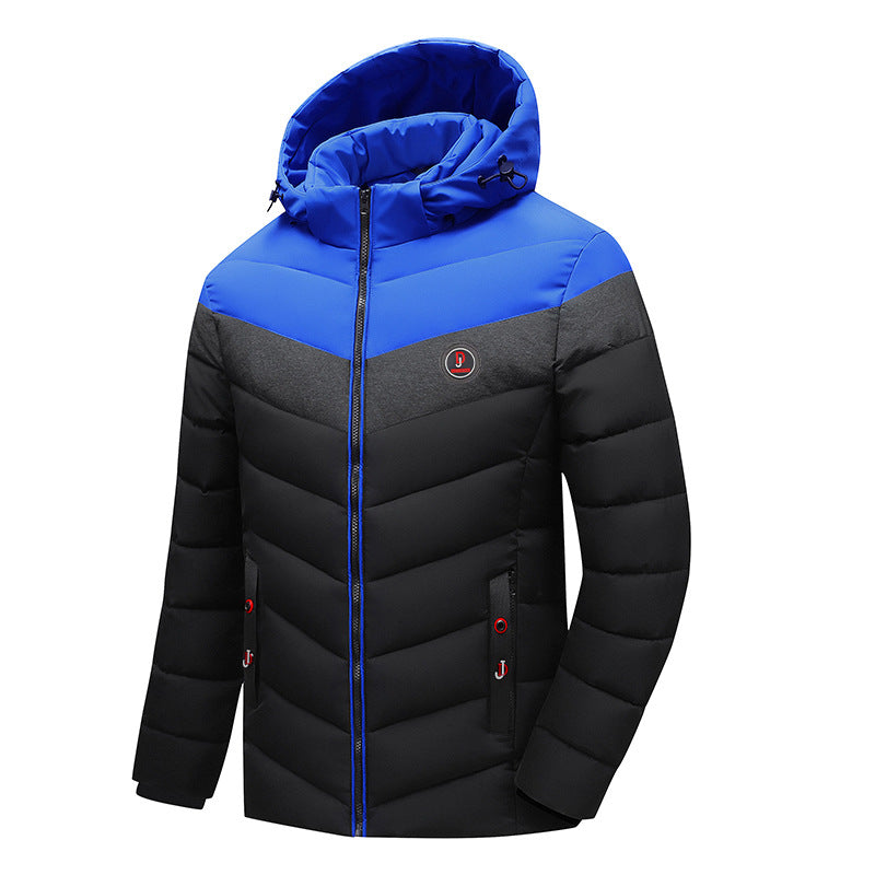 Herren Steppjacke mit Kapuze, Chevron-Steppung und Wetterfester Thermoisolierung Shop Nory