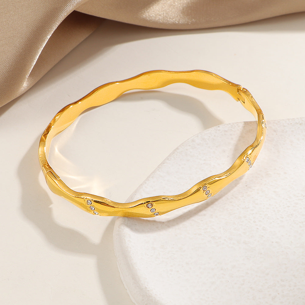 Damen Elegante Strukturierte Armreif Armband Shop Nory