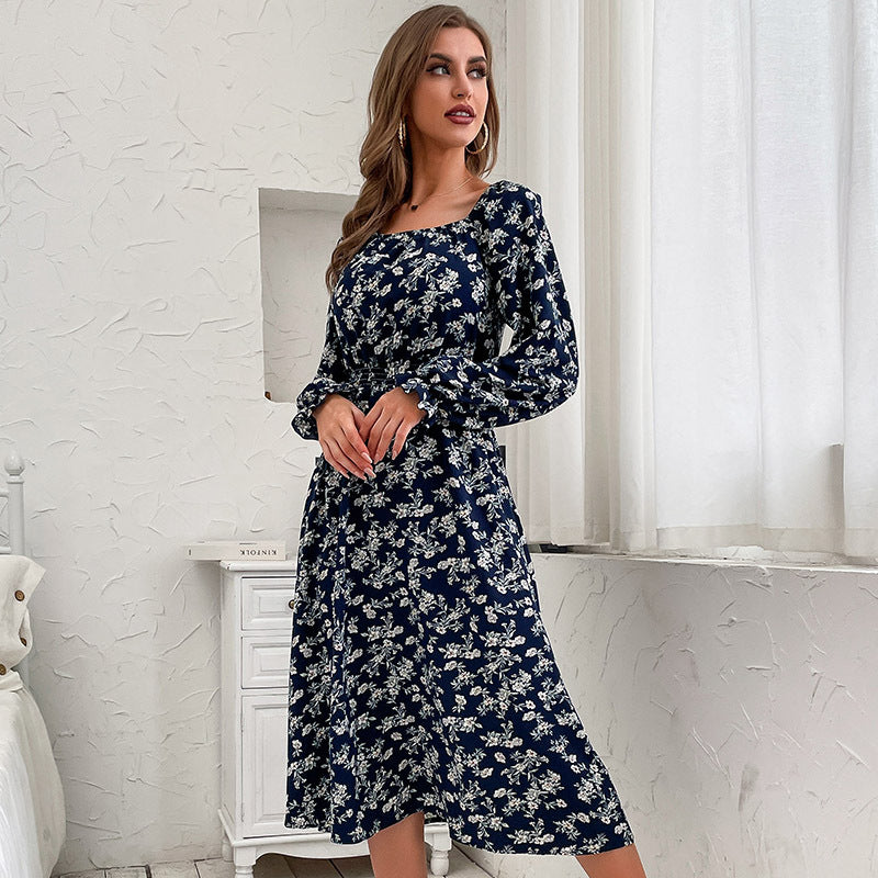 Damen Schulterfreies Midikleid mit elastischem Taillenbündchen und floralem Alloverprint Shop Nory