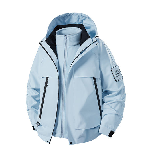 Herren multifunktionale Wasserfeste Softshell-Regenjacke mit abnehmbarer Fleece-Innenjacke Shop Nory