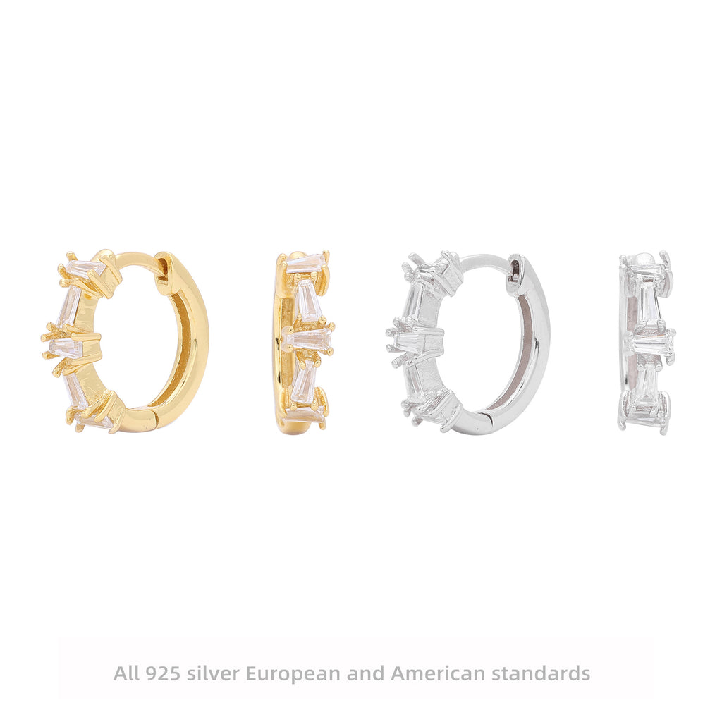 Damen Creolen mit funkelnden Zirkon-Details aus hochwertigem 925 Sterling Silber Shop Nory