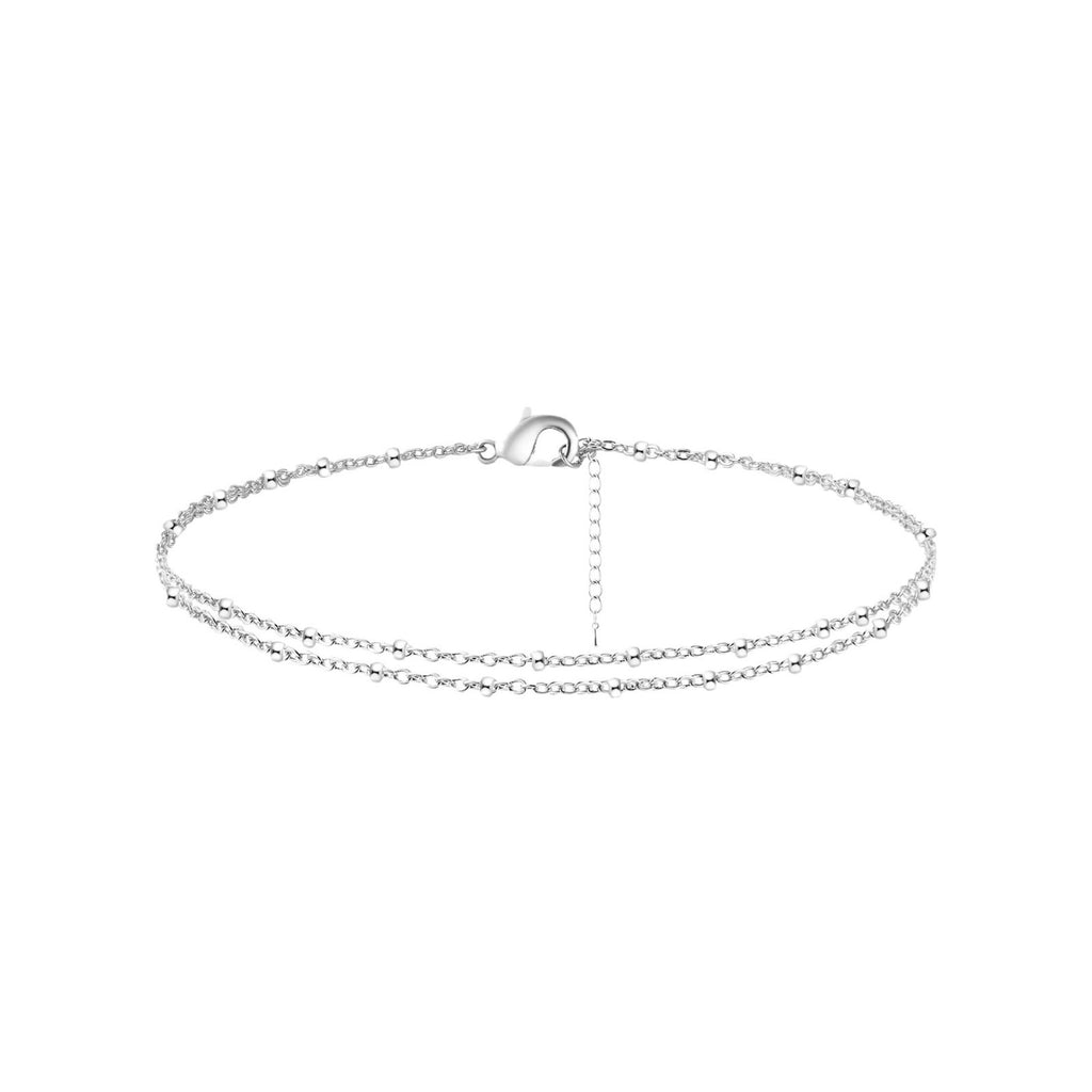 Damen Fußkettchen mit eleganter Gliederstruktur und feinen Kristallakzenten Shop Nory